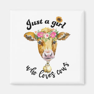 Imán Sólo un chica que ama a las vacas la linda acuarel