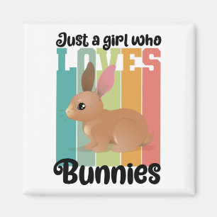 Imán Solo un Chica que ama a los Bunnies Easter Bunny C