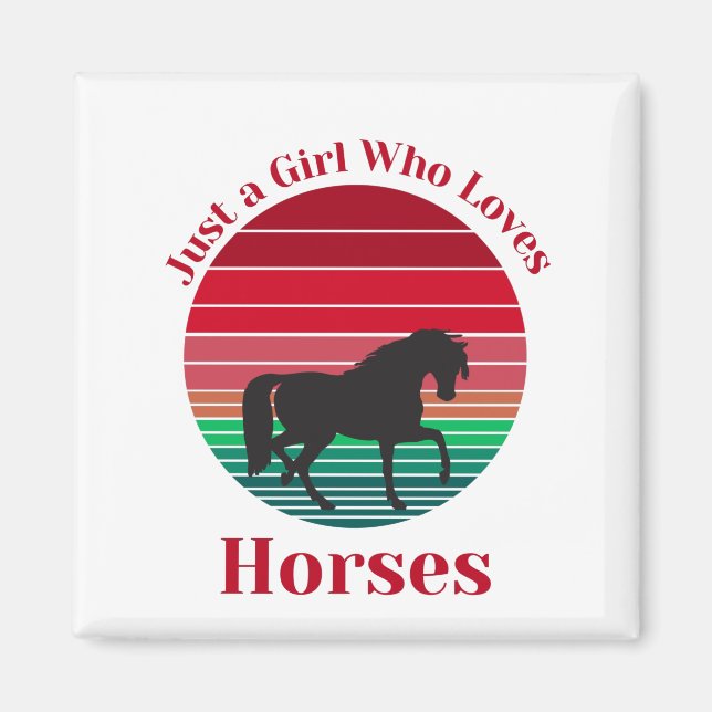 Imán Sólo un Chica que ama a los caballos (Frente)