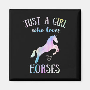 Imán Solo un Chica que ama a los caballos montando sus 