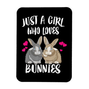 Imán Sólo Un Chica que ama a los conejitos Bunny Love