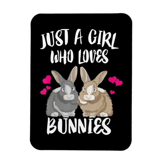 Imán Sólo Un Chica que ama a los conejitos | Bunny Love (Vertical)