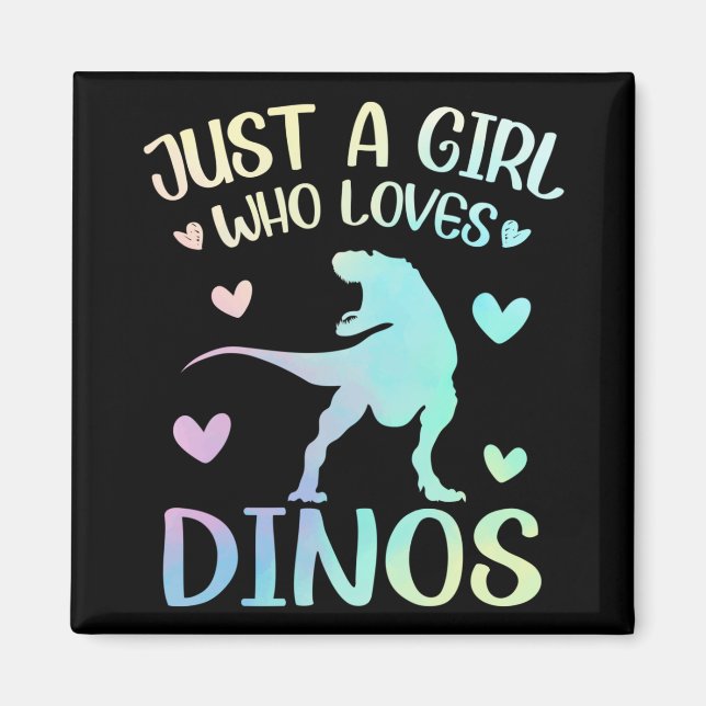 Imán Solo un Chica que ama a los Dinos Cute Dinosaurios (Frente)