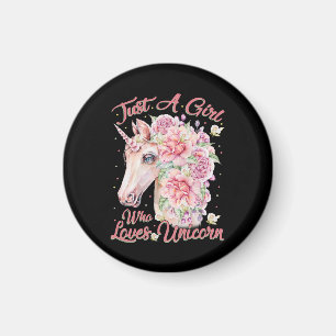Imán Solo un Chica que ama a Unicorn
