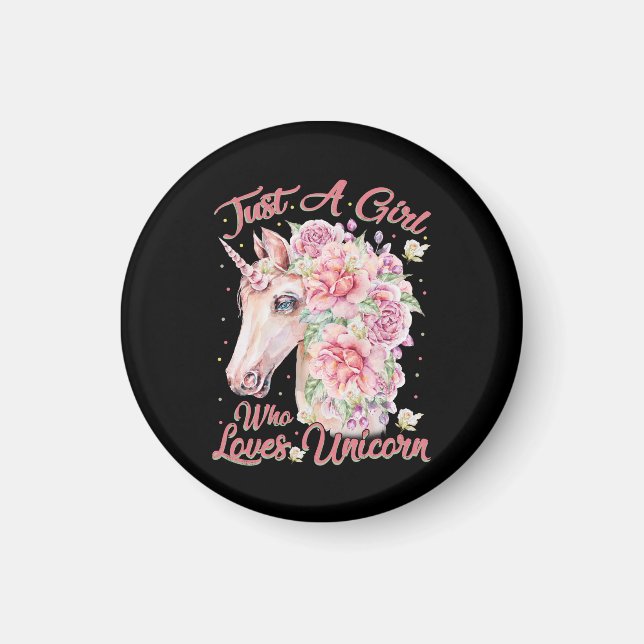 Imán Solo un Chica que ama a Unicorn (Frente)