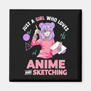 Imán Sólo un Chica que ama el anime y el bocetos