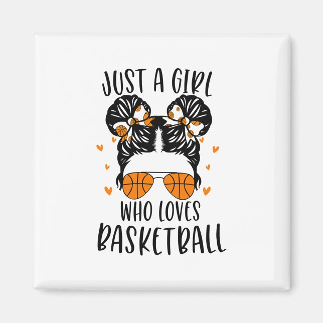 Imán Solo un Chica que ama el baloncesto (Frente)