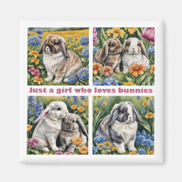 Imán Sólo un chica que ama la nevera de los conejitos