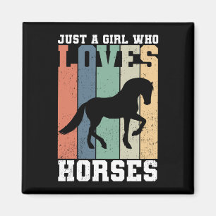 Imán Sólo un chica que ama los caballos   Caballo retr
