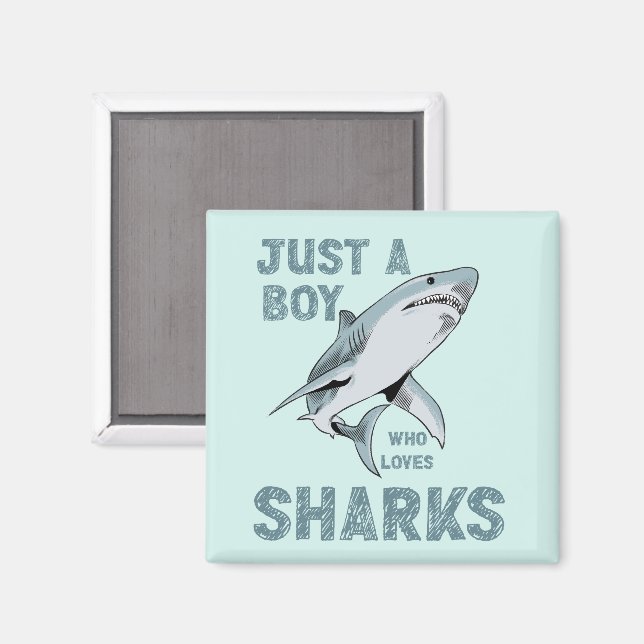 Imán Solo un chico que ama a Shark Shark Lover (Anverso/Reverso)