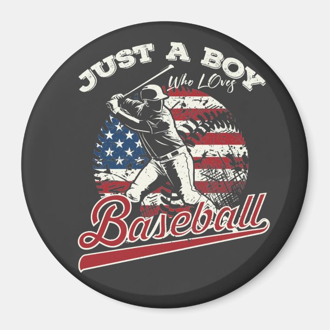 Imán Solo un chico que ama el béisbol Circle (Frente)
