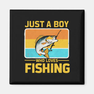 Imán Solo un chico que ama la pesca divertida B Fish Fi