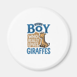 Imán Solo un chico que ama las jirafas Diseño de camise