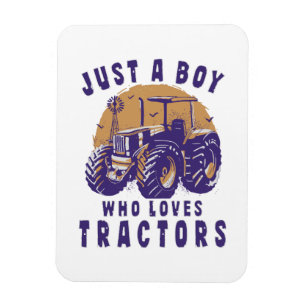Imán Solo un chico que ama tractores camiones agrícolas