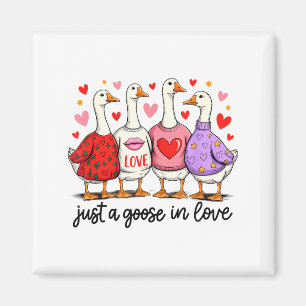 Imán Sólo Un Ganso Enamoradito Cute San Valentín Coquet