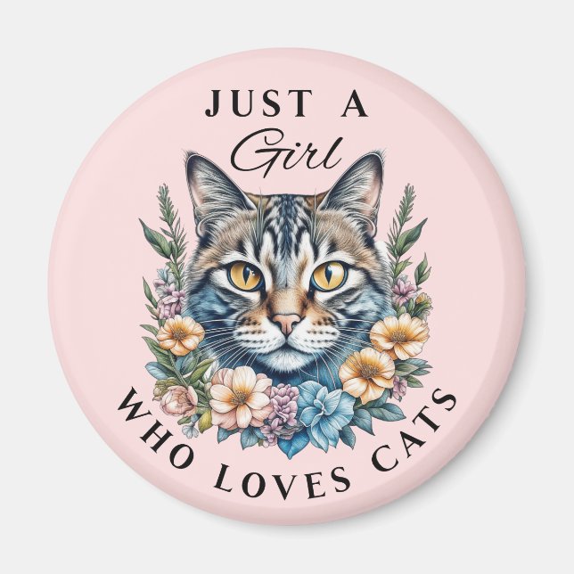 Imán Sólo una chica que ama a los gatos  (Frente)