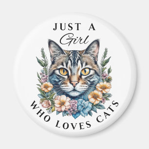 Imán Sólo una chica que ama a los gatos