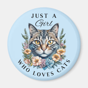 Imán Sólo una chica que ama a los gatos
