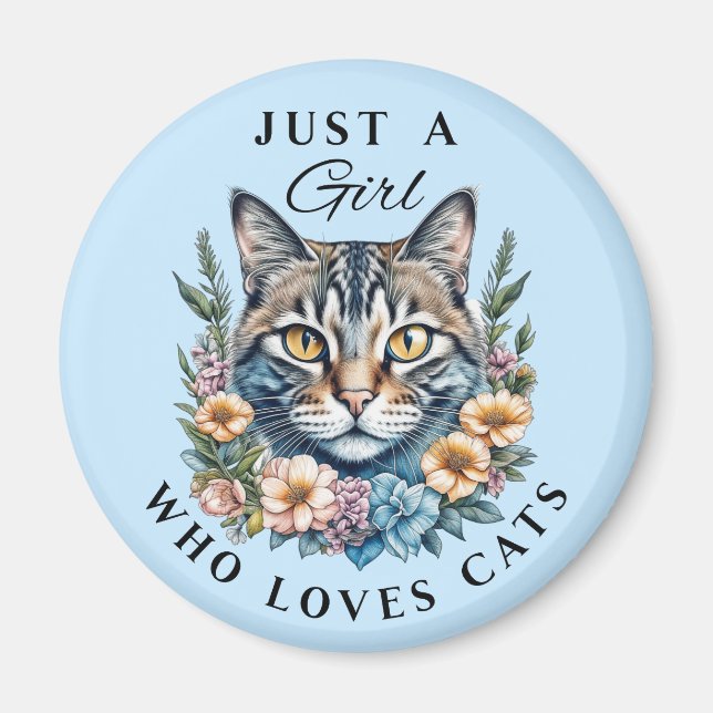 Imán Sólo una chica que ama a los gatos  (Frente)