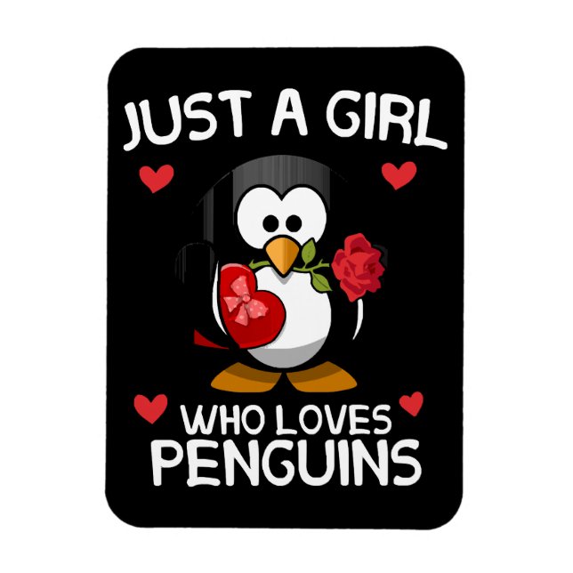 Imán Sólo una chica que ama a los pingüinos (Vertical)