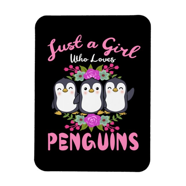 Imán Sólo una Chica que ama a los pingüinos regalan pin (Vertical)