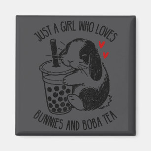 Imán Solo Una Chica Que Ama Conejos Y Té De Boba Holand