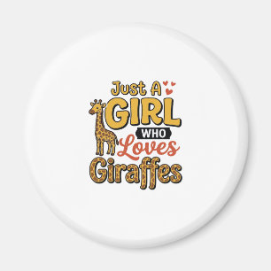 Imán Sólo Una Chica Que Ama Las Jirafas Diseño Vector V