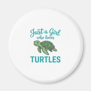 Imán Solo una chica que ama las tortugas grabado vintag