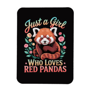 Imán Sólo una chica que ama los pandas rojos