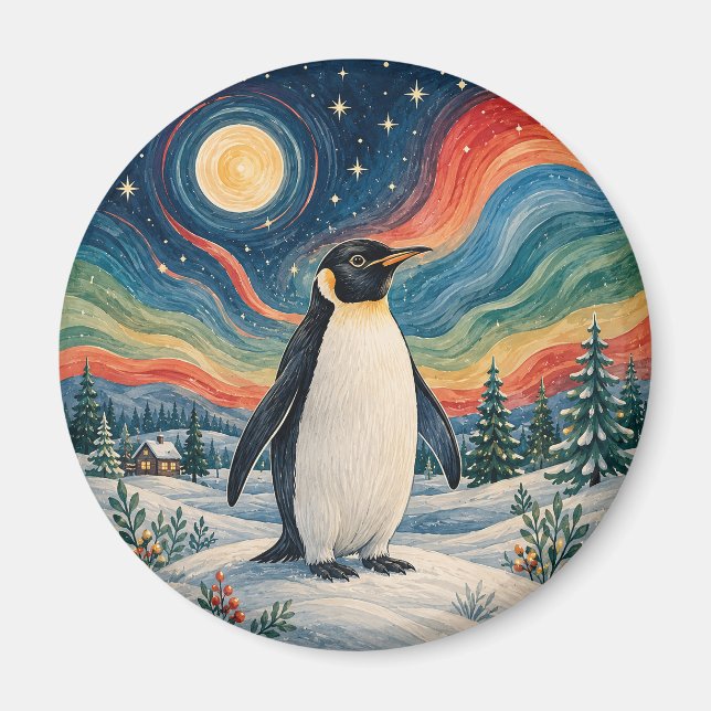 Imán Solsticio de Invierno del Pingüino Celestial (Frente)