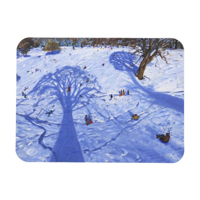 Imán Sombras de árboles de invierno de Chatsworth 2013 (Horizontal)