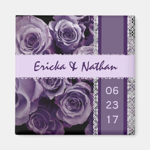 Imán SOMBRAS del ramo subió boda PÚRPURA VIOLETA del