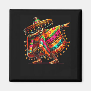 Imán sombrero bigote dabbing mexicano cinco de mayo