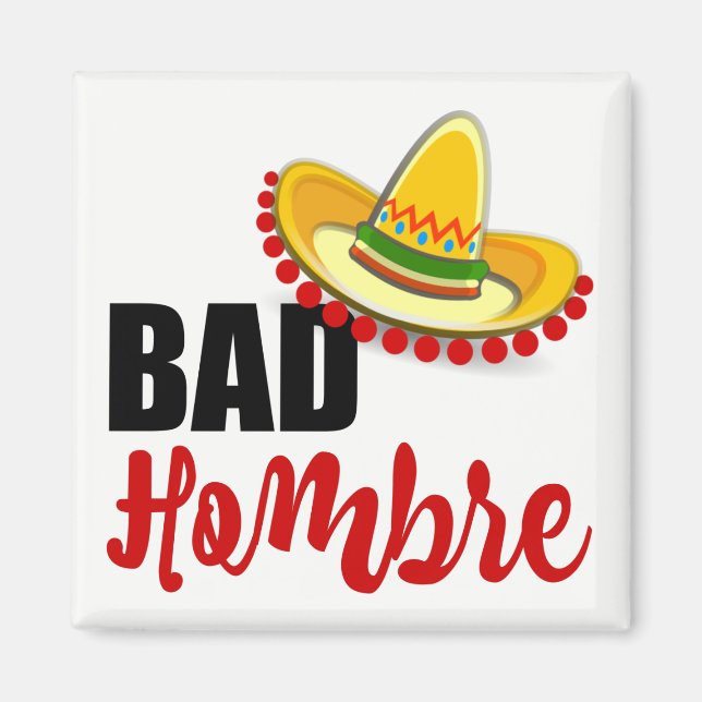 Imán Sombrero colorido de hombre malo (Frente)