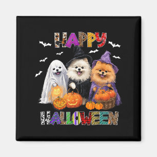Imán Sombrero de bruja de Halloween de perro Pomerania 
