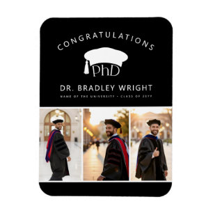 Imán Sombrero de graduación de doctorado personalizado