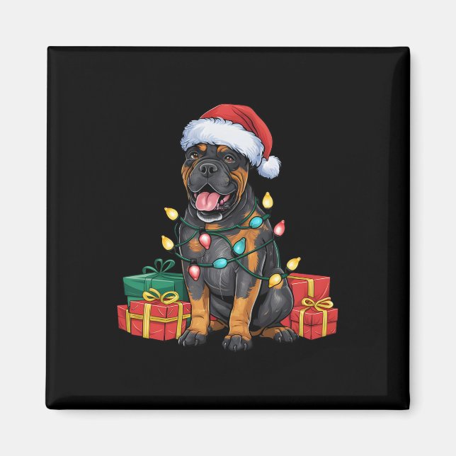Imán Sombrero de Santa con luces de Navidad Cane Corso  (Frente)