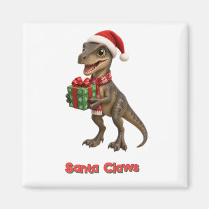 Imán sombrero de Santa de Navidad raptor