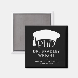 Imán Sombrero doctoral de doctorado personalizado Gradu