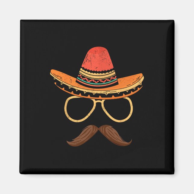 Imán Sombrero Face Cinco De Mayo Fiesta mexicano de Fie (Frente)