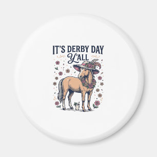 Imán Sombrero Floral de Caballo Día del Derby Y’all