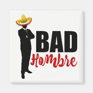 Imán Sombrero y silueta de hombre malo