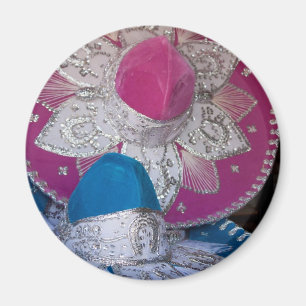 Imán Sombreros azules y rosados