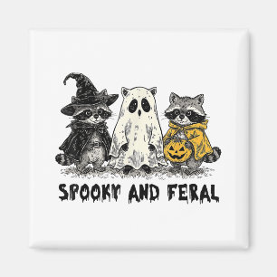 Imán Sombreroso Y Feral Raccoon Halloween Sombrerosa Te