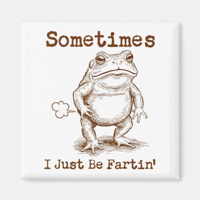 Imán Sometimes I Just Be Fartin’ Frog Funny Rude Silly  (Frente)