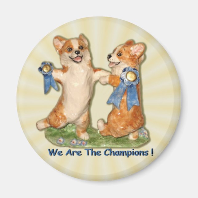 Imán "¡Somos Los Campeones!" Corgi Magnet (Frente)