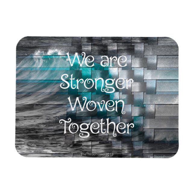Imán Somos más fuertes tejidos juntos Fridge Magnet (Horizontal)