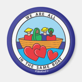 Imán Somos todos iguales en el mismo barco 2_Imán redon