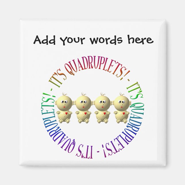 Imán ¡Son cuatrillizos! (Frente)