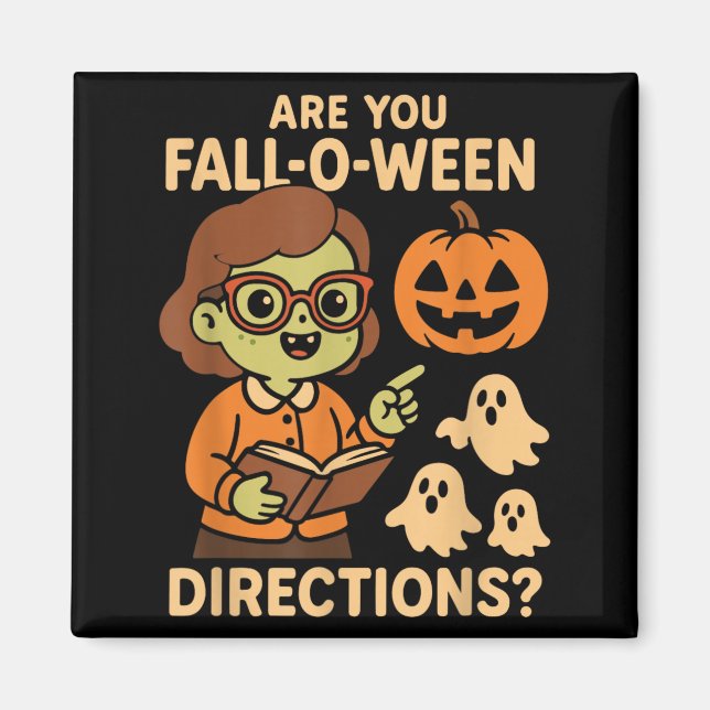 Imán son direcciones divertidas de Otoño O Ween Profeso (Frente)